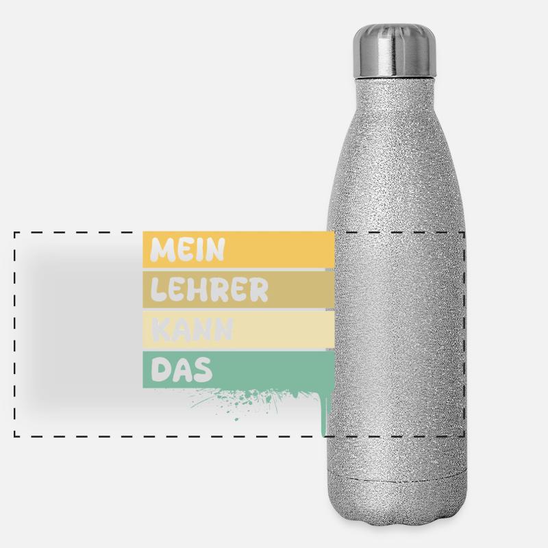 Beruf Lehrer Panorama Glitzer Isolierflasche 500 ml