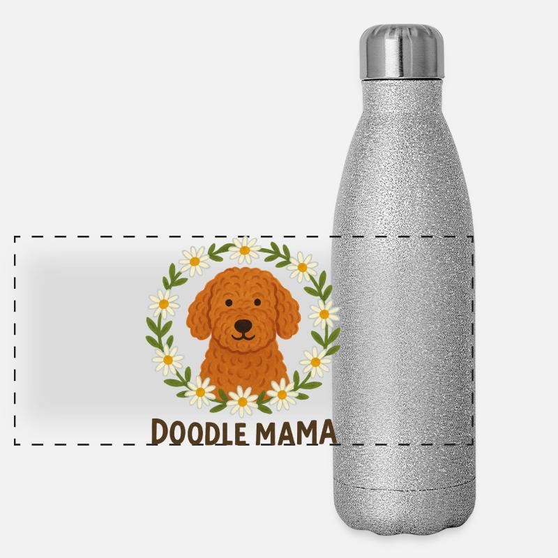 Doodle Dog Daisy Rahmen Panorama Glitzer Isolierflasche 500 ml