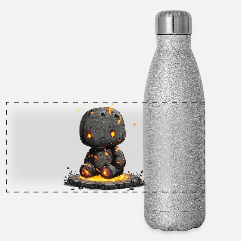 Lava Stein Figur glimmendes Lavamotiv Panorama Glitzer Isolierflasche 500 ml