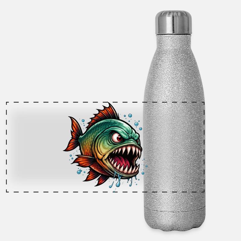 Piranha Deep Sea Fighter Panoramic Glitter Thermal Bottle 500 ml