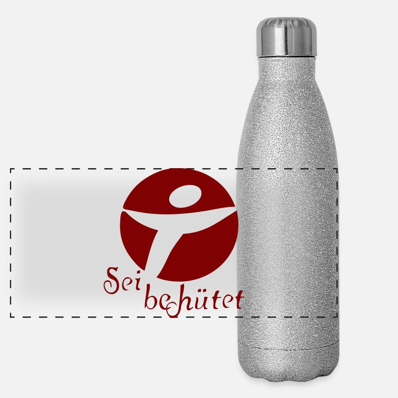Christ, que Dieu soit protégé Gourde isotherme panoramique pailletée 500 ml