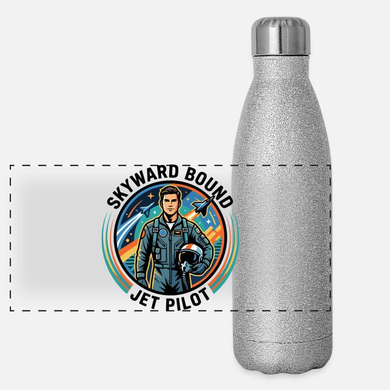 Jet Pilot Logo Panorama Glitzer Isolierflasche 500 ml