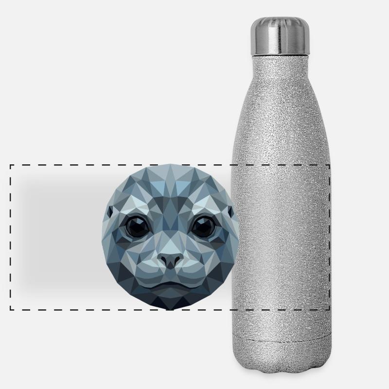 Sceller avec des lunettes de soleil, phoque morse mignons phoques Gourde isotherme panoramique pailletée 500 ml