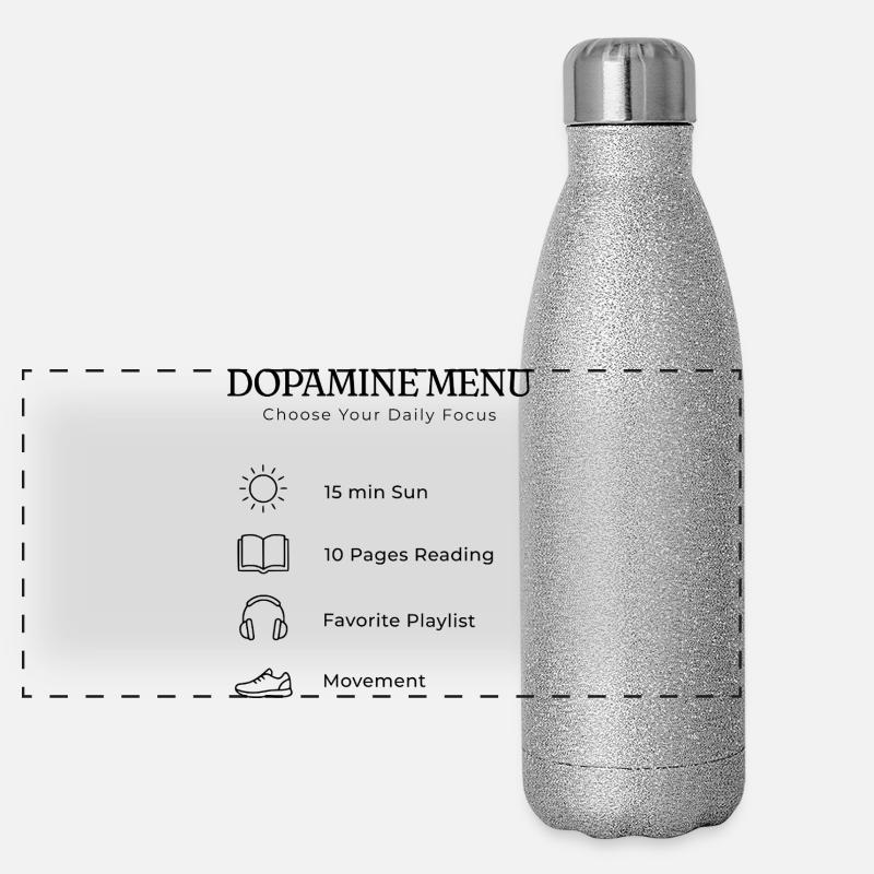 Dopamine Menu ADHS – Aesthetic Self Care Guide Panorama Glitzer Isolierflasche 500 ml