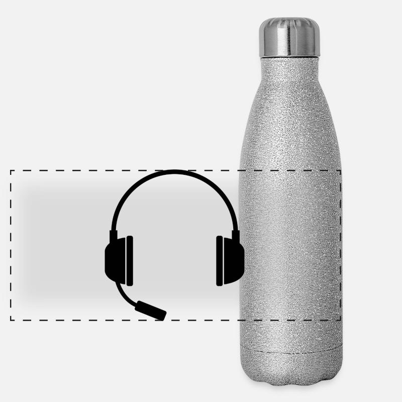 Headset mit Mikrofon Panorama Glitzer Isolierflasche 500 ml
