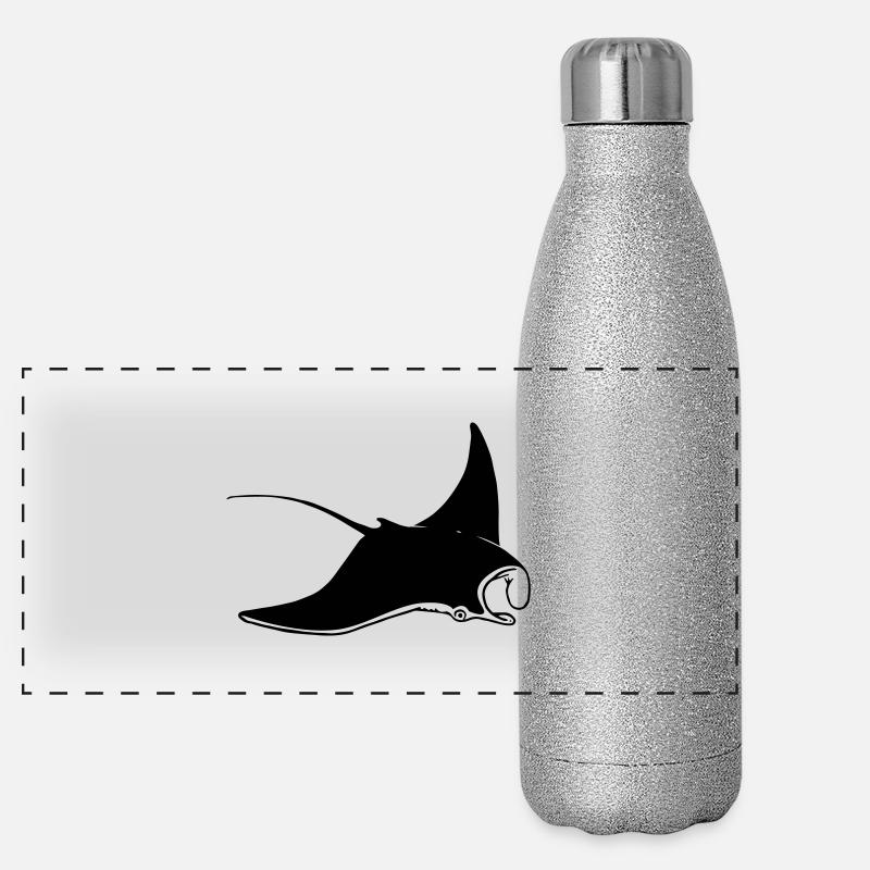 Rochen Panorama Glitzer Isolierflasche 500 ml