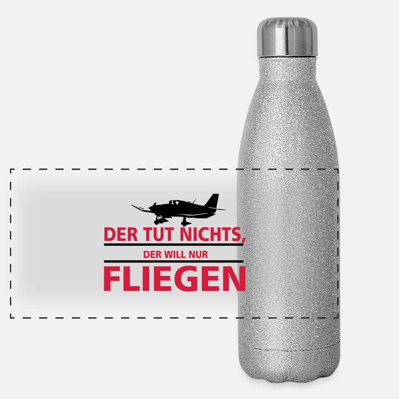 nurfliegen_robin - Panorama Glitzer Isolierflasche 500 ml - Silber Glitzer