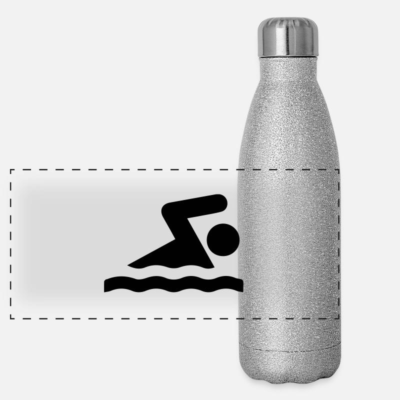 Schwimmer Panorama Glitzer Isolierflasche 500 ml