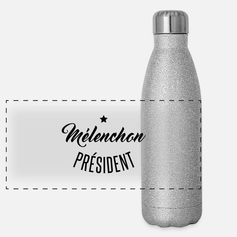mélenchon président Gourde isotherme panoramique pailletée 500 ml