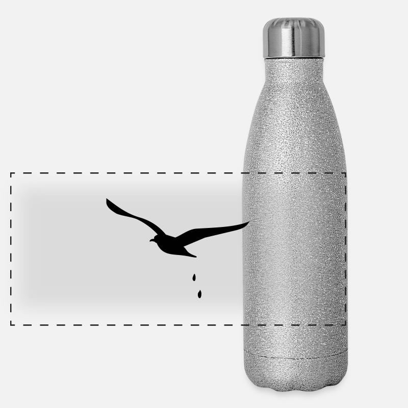 Mouettes attaque / fientes de mouettes (1c) Gourde isotherme panoramique pailletée 500 ml