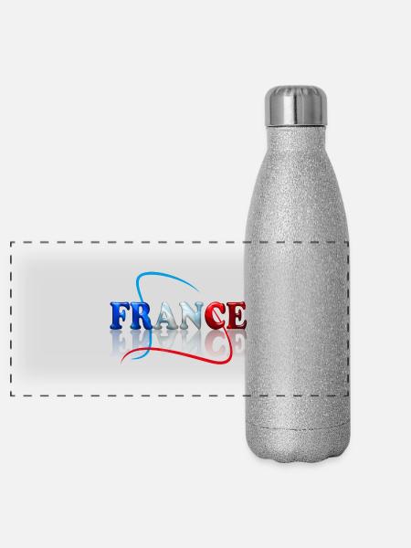 Arabesques France - Gourde isotherme panoramique pailletée 500 ml - paillettes argentées - Devant