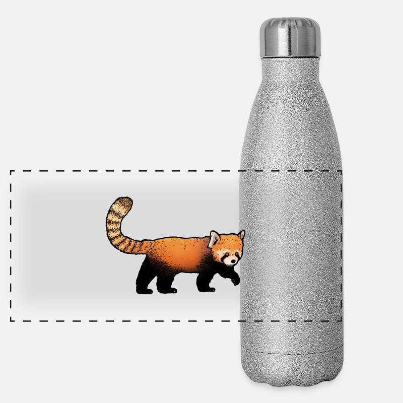 Panda Roux / Red Panda 02 Gourde isotherme panoramique pailletée 500 ml