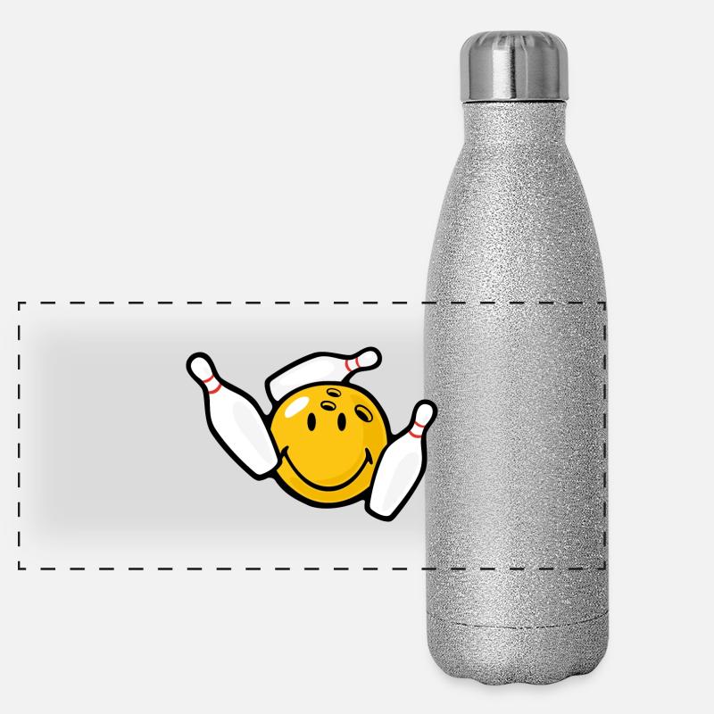 Smiley Pin Bowling Panoramic Glitter Thermal Bottle 500 ml