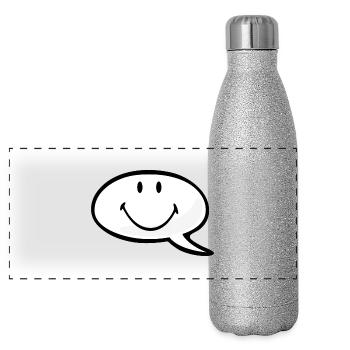 Smiley Speech Bubble - Gourde isotherme panoramique pailletée 500 ml - paillettes argentées - Devant