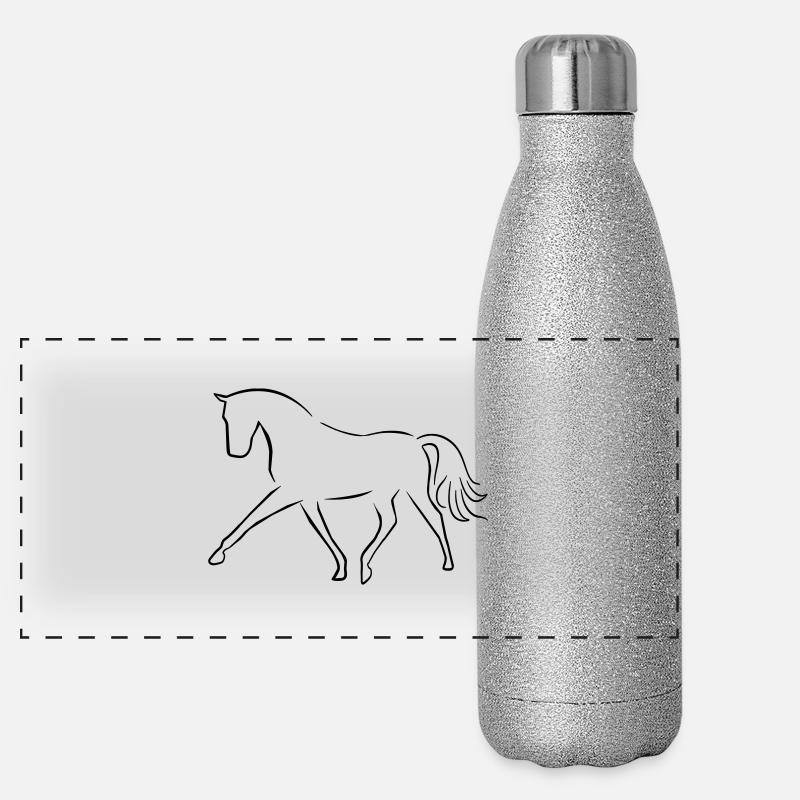 Cheval de dressage Gourde isotherme panoramique pailletée 500 ml