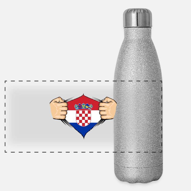 Conception du drapeau de la Croatie Gourde isotherme panoramique pailletée 500 ml
