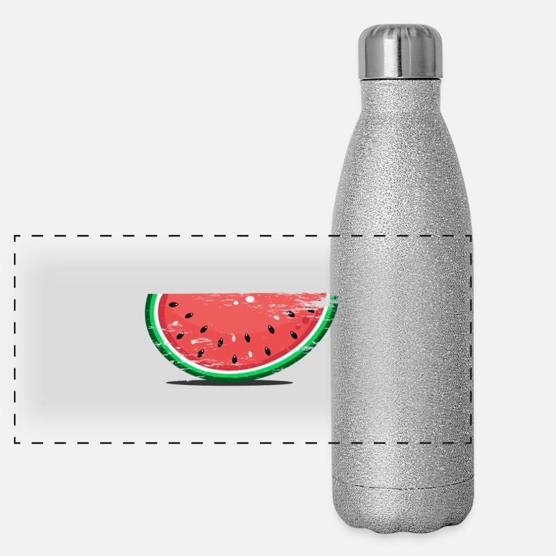 Tranche de conception de pastèque utilisée Gourde isotherme panoramique pailletée 500 ml