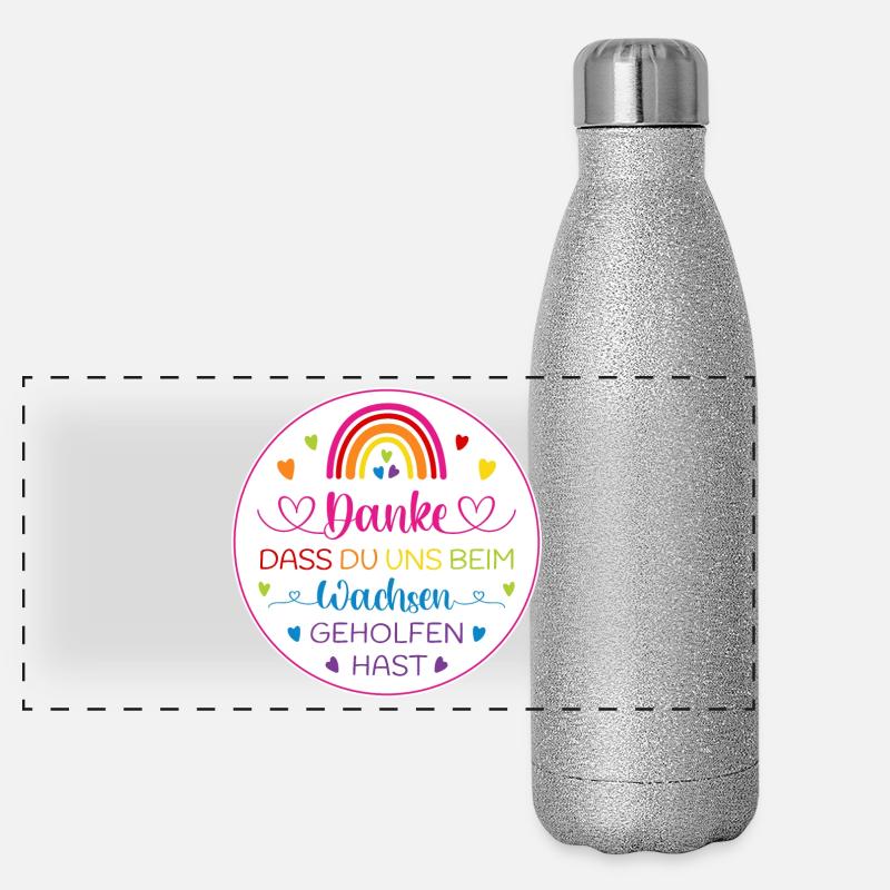 Danke dass Du uns beim Wachsen geholfen hast Panorama Glitzer Isolierflasche 500 ml