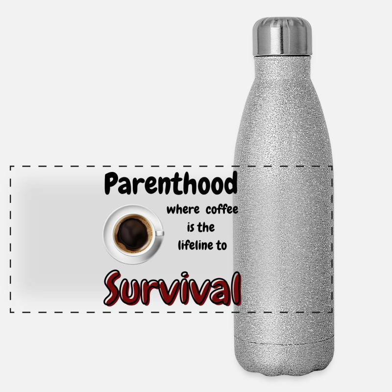 Elternschaft: Wo Kaffee die Lebensader ist Panorama Glitzer Isolierflasche 500 ml