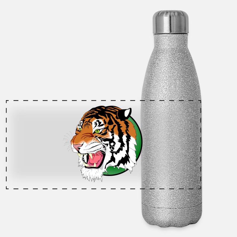 Löwe Tiger Leopard Raubtier Panorama Glitzer Isolierflasche 500 ml
