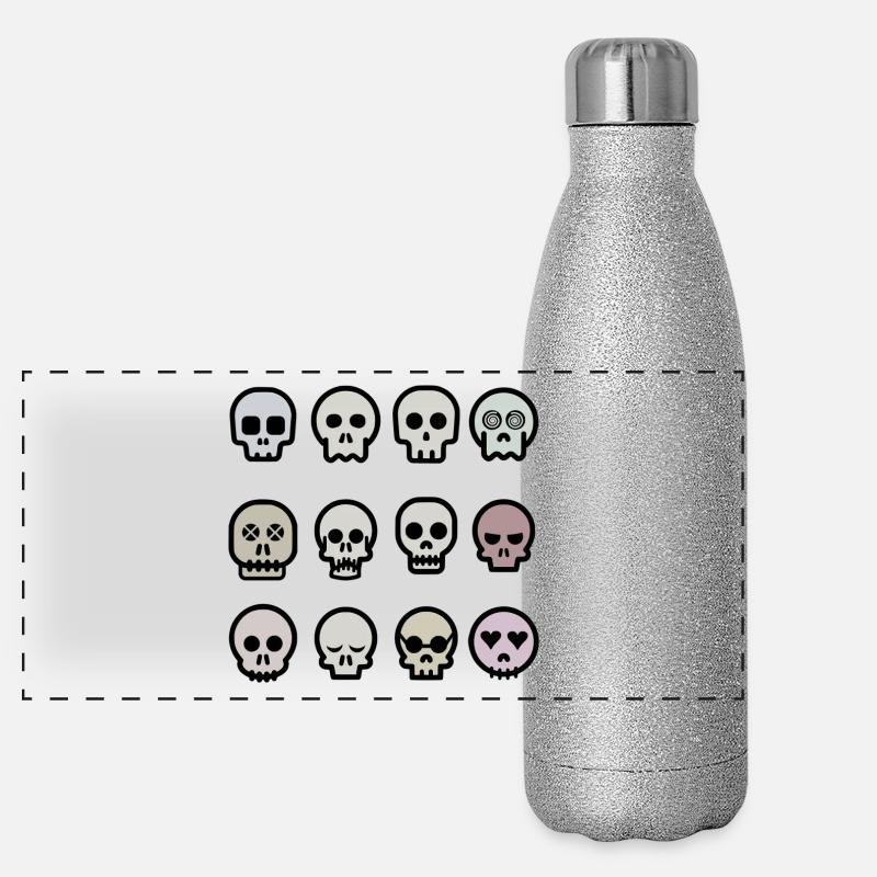 crânes Gourde isotherme panoramique pailletée 500 ml
