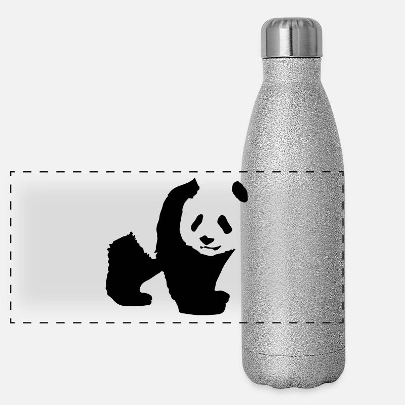panda Panorama Glitzer Isolierflasche 500 ml