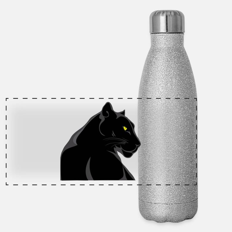 Panthère noire Gourde isotherme panoramique pailletée 500 ml