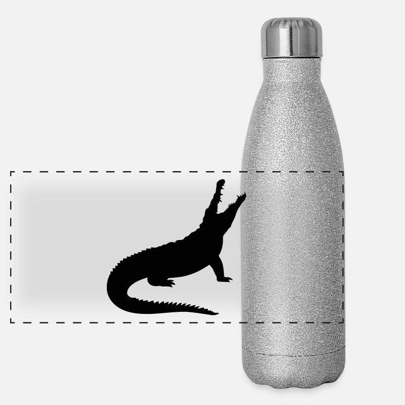 Un crocodile Gourde isotherme panoramique pailletée 500 ml
