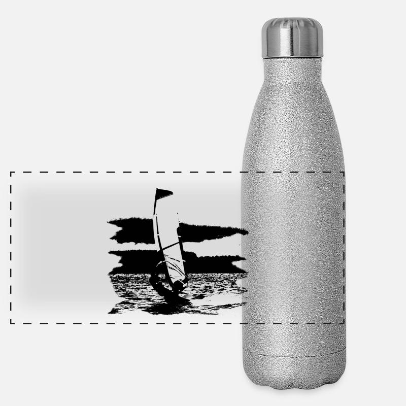 Windsurfer Panorama Glitzer Isolierflasche 500 ml