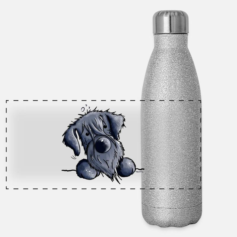 Knuffiger Schnauzer Panorama Glitzer Isolierflasche 500 ml