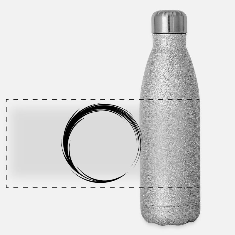 Kreis Symbol Form Schwarz Panorama Glitzer Isolierflasche 500 ml