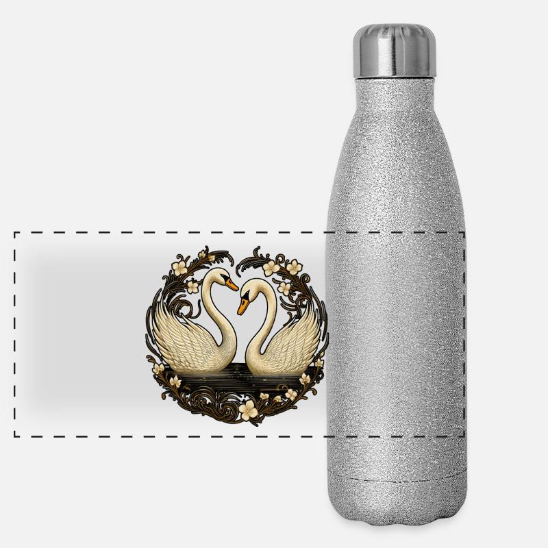 Schwan Panorama Glitzer Isolierflasche 500 ml