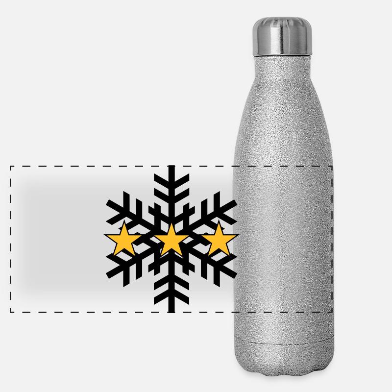 Skiing ! Panoramic Glitter Thermal Bottle 500 ml
