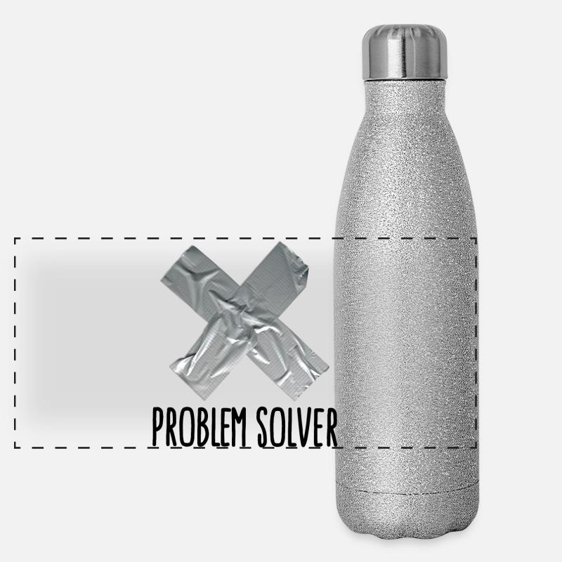 Funny Tape Man Father Problem solver Panoramic Glitter Thermal Bottle 500 ml