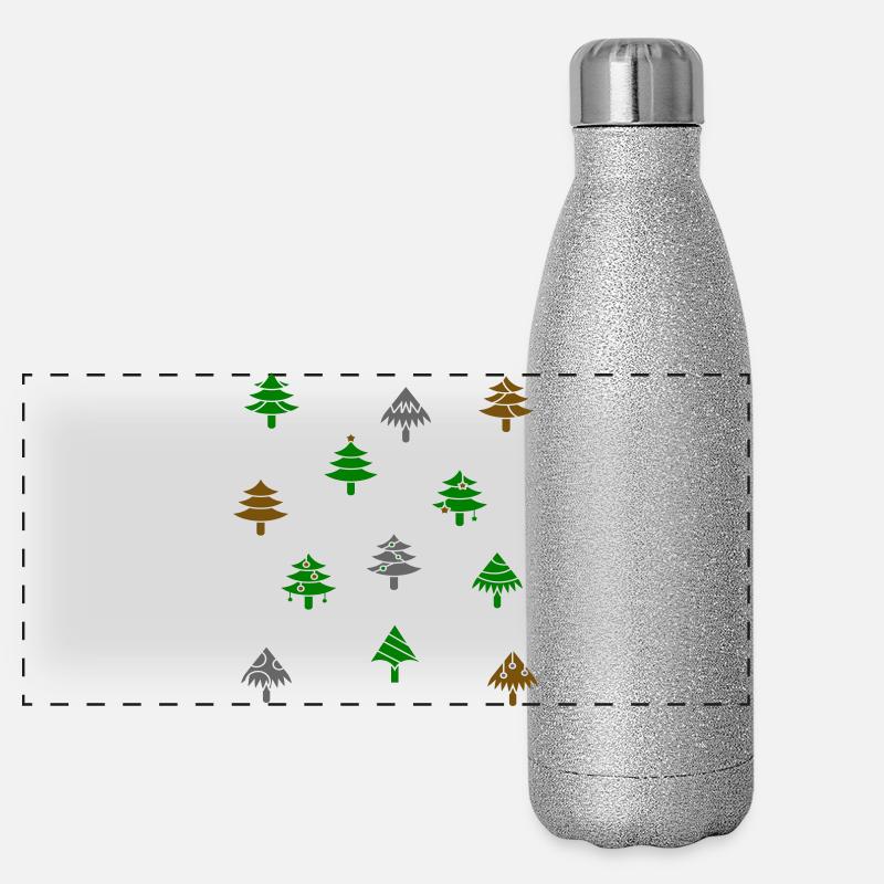 Fir trees Panoramic Glitter Thermal Bottle 500 ml