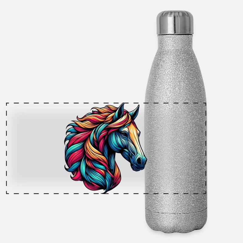 Pferd Panorama Glitzer Isolierflasche 500 ml