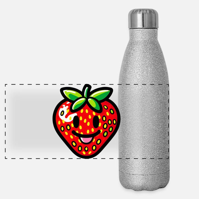 Strawberry Strawberries Panoramic Glitter Thermal Bottle 500 ml