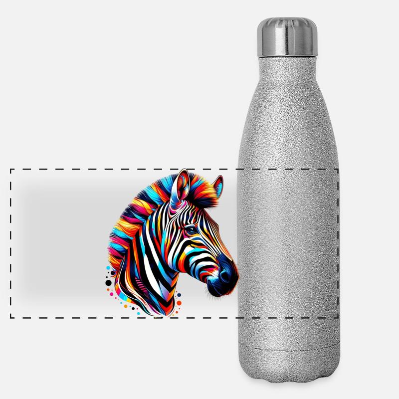 Zebra Panoramic Glitter Thermal Bottle 500 ml