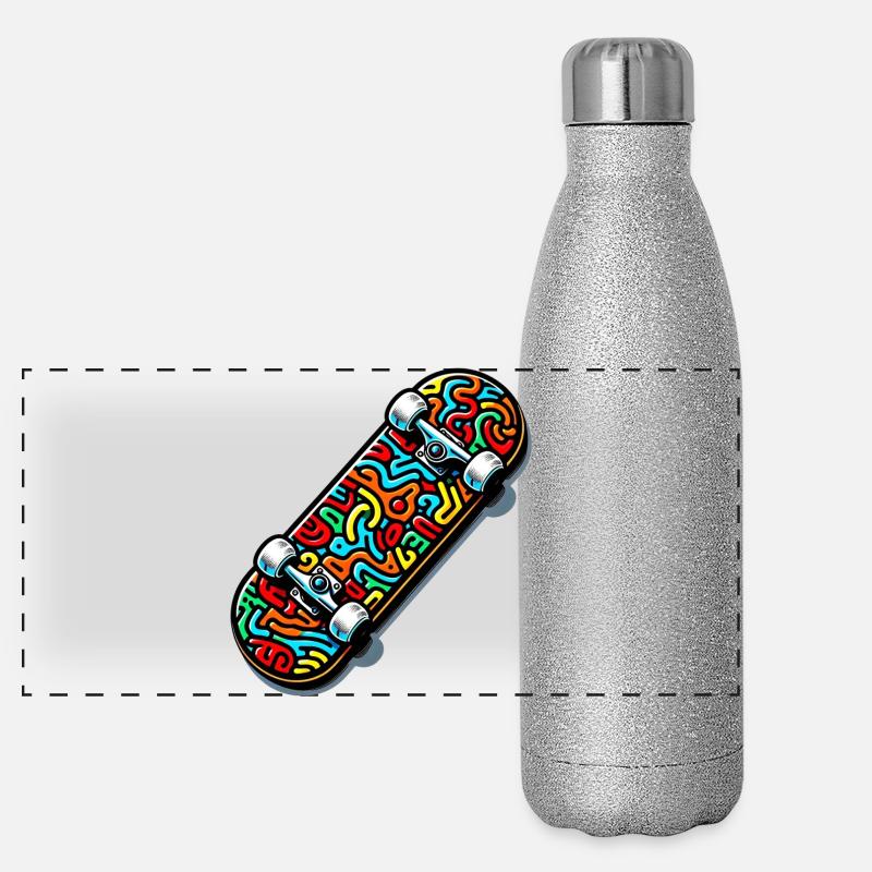 Skateboard Gourde isotherme panoramique pailletée 500 ml