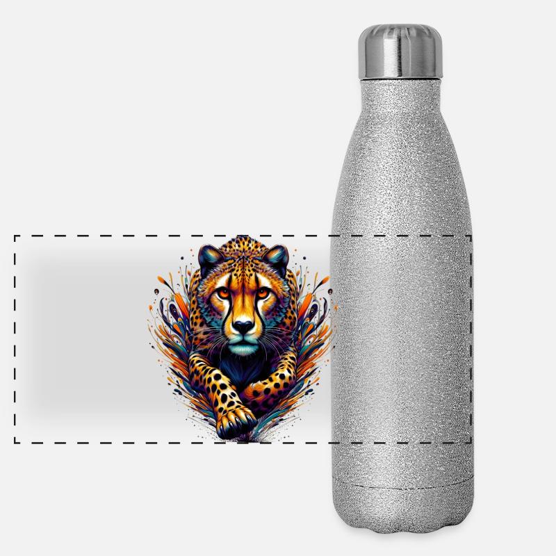 Gepard Panorama Glitzer Isolierflasche 500 ml