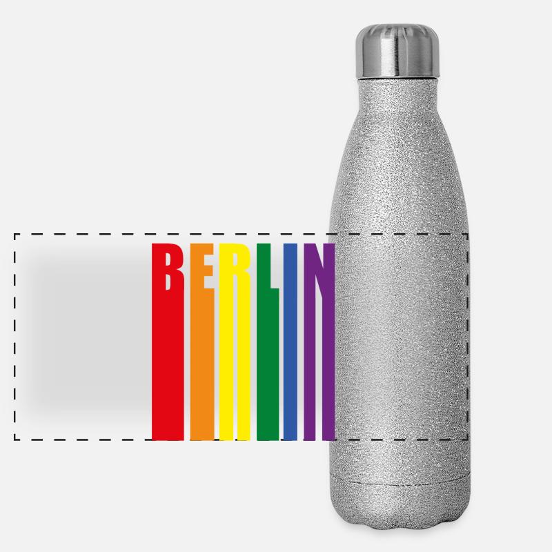 Berlin Regenbogen Pride Geschenk Panorama Glitzer Isolierflasche 500 ml