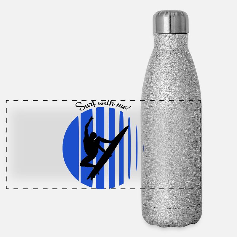 Surfeur Gourde isotherme panoramique pailletée 500 ml