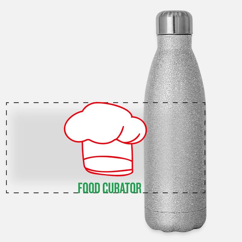 Chef Motif with Chef's Hat Panoramic Glitter Thermal Bottle 500 ml