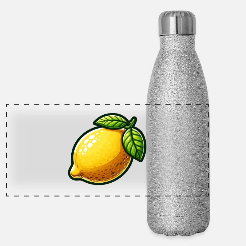 Citron Jaune Artisanal Gourde isotherme panoramique pailletée 500 ml