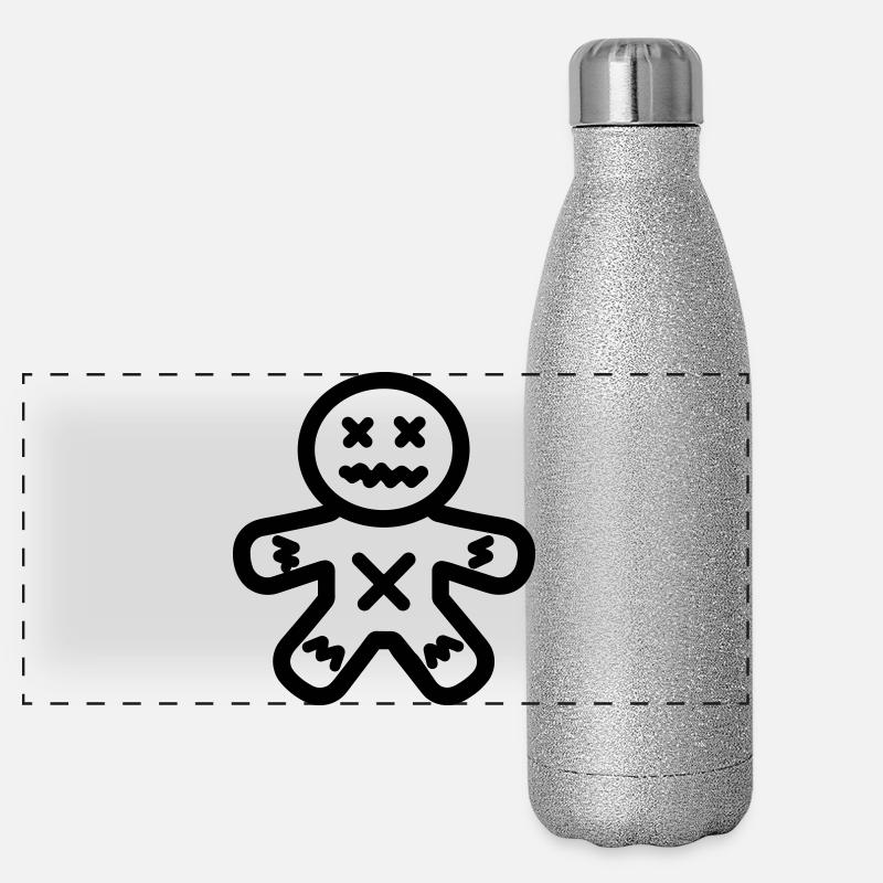 Voodoo-Puppe Panorama Glitzer Isolierflasche 500 ml