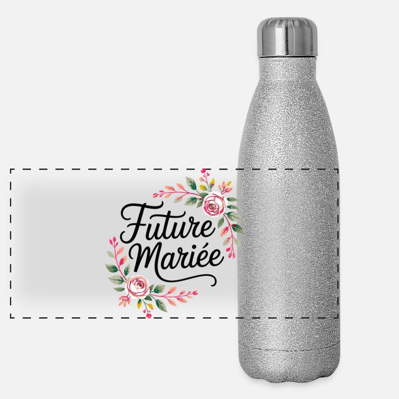 Team Mariage EVJF Future Mariée Gourde isotherme panoramique pailletée 500 ml