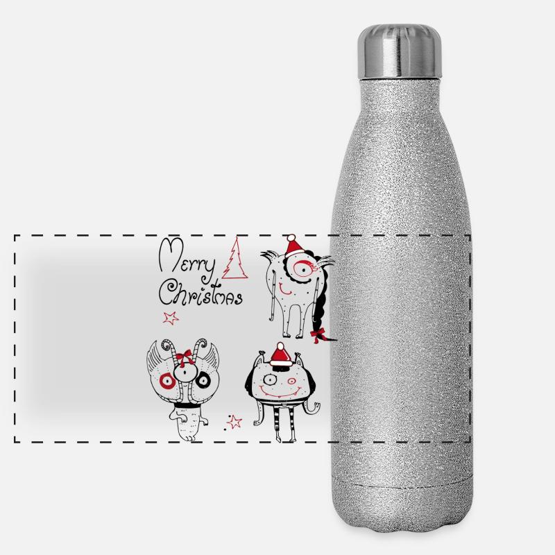 Monstres de Noël Gourde isotherme panoramique pailletée 500 ml