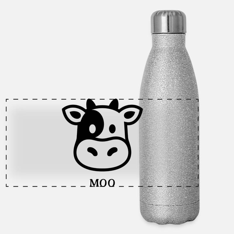 Silhouette de vache style jardin Gourde isotherme panoramique pailletée 500 ml