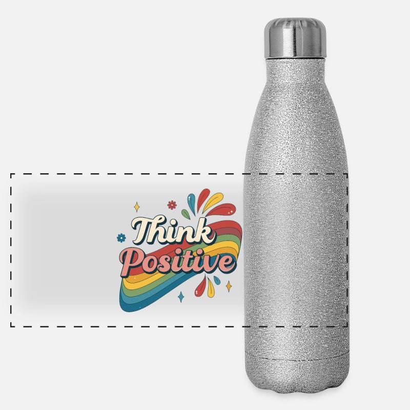 Think Positive Rainbow Panoramic Glitter Thermal Bottle 500 ml