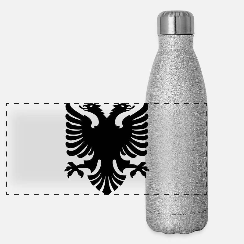 Shqipe Eagle – Albania Double Head National Flag Panoramic Glitter Thermal Bottle 500 ml